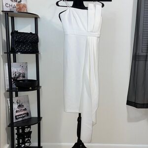 Eliza J One Shoulder White Dress